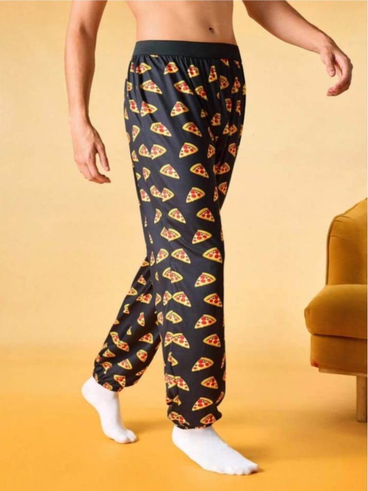 Men's Comfortable All Over Pizza Print Lounge Pants